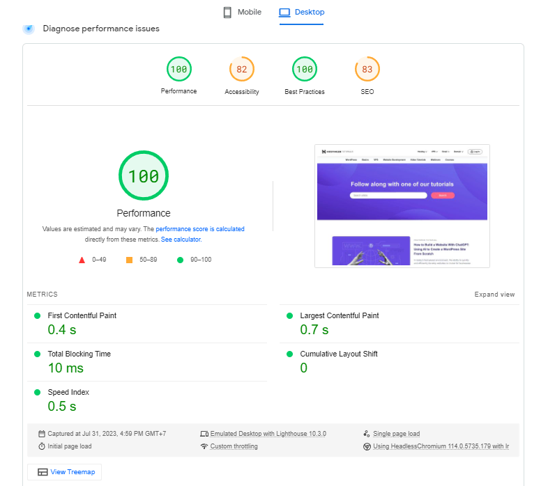 pagespeed-insights-hostinger